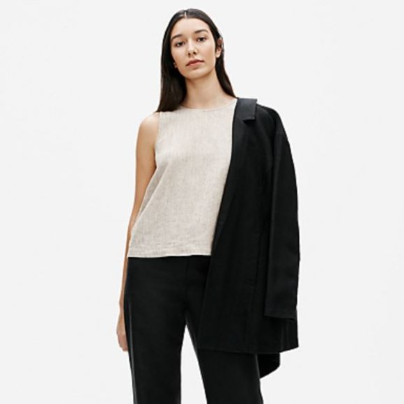 Eileen Fisher Double Breasted Linen Blend Jacket Shacket - Picture 1 of 8